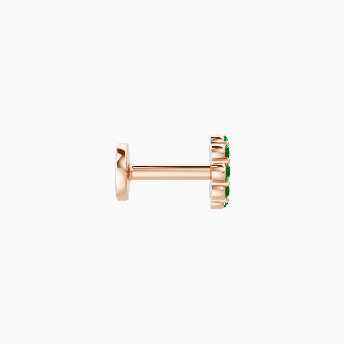 Luna | 18k Rose Gold 5 mm 4.5 mm Moon Emerald Piercing