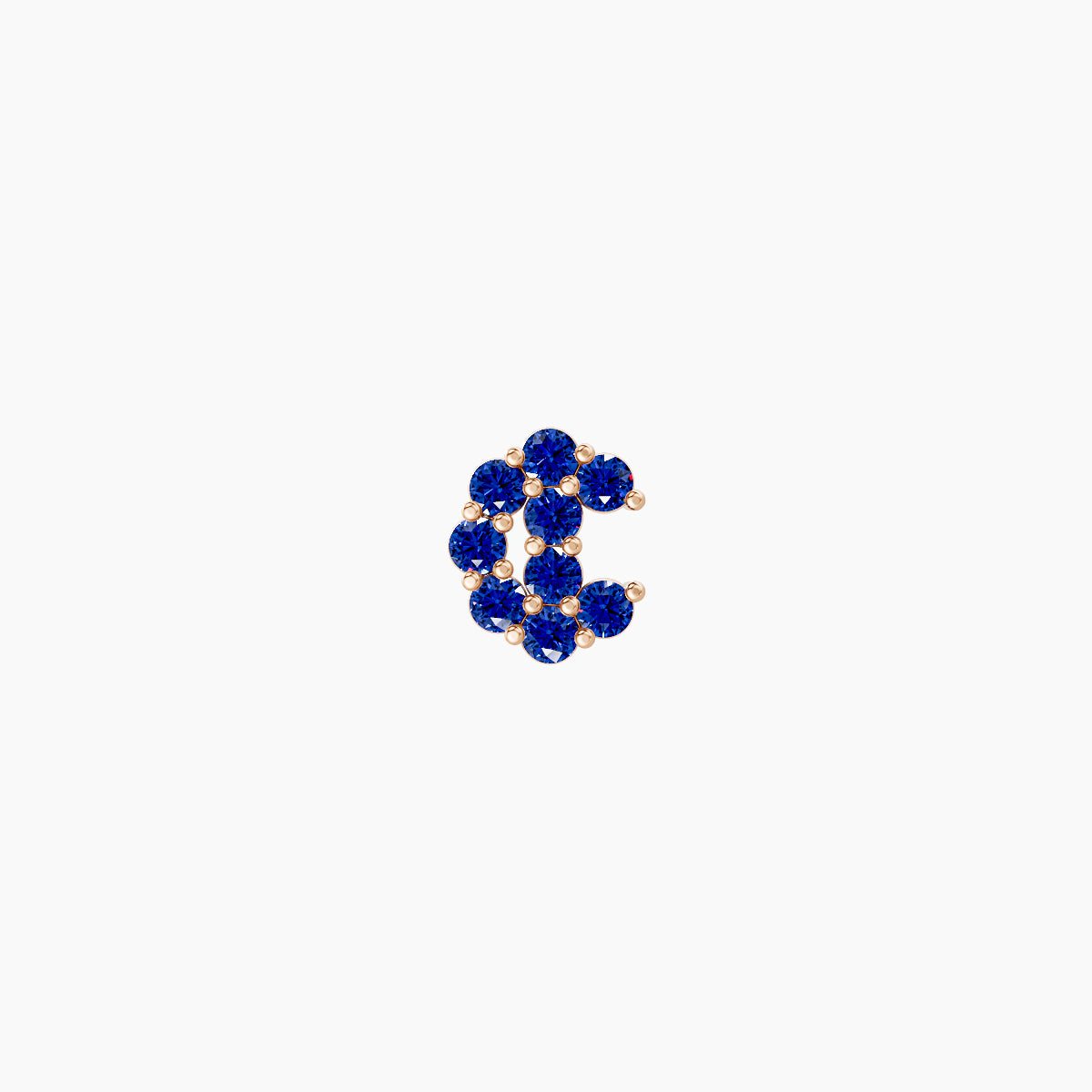 Luna | 18k Rose Gold 5 mm 4.5 mm Moon Sapphire Piercing