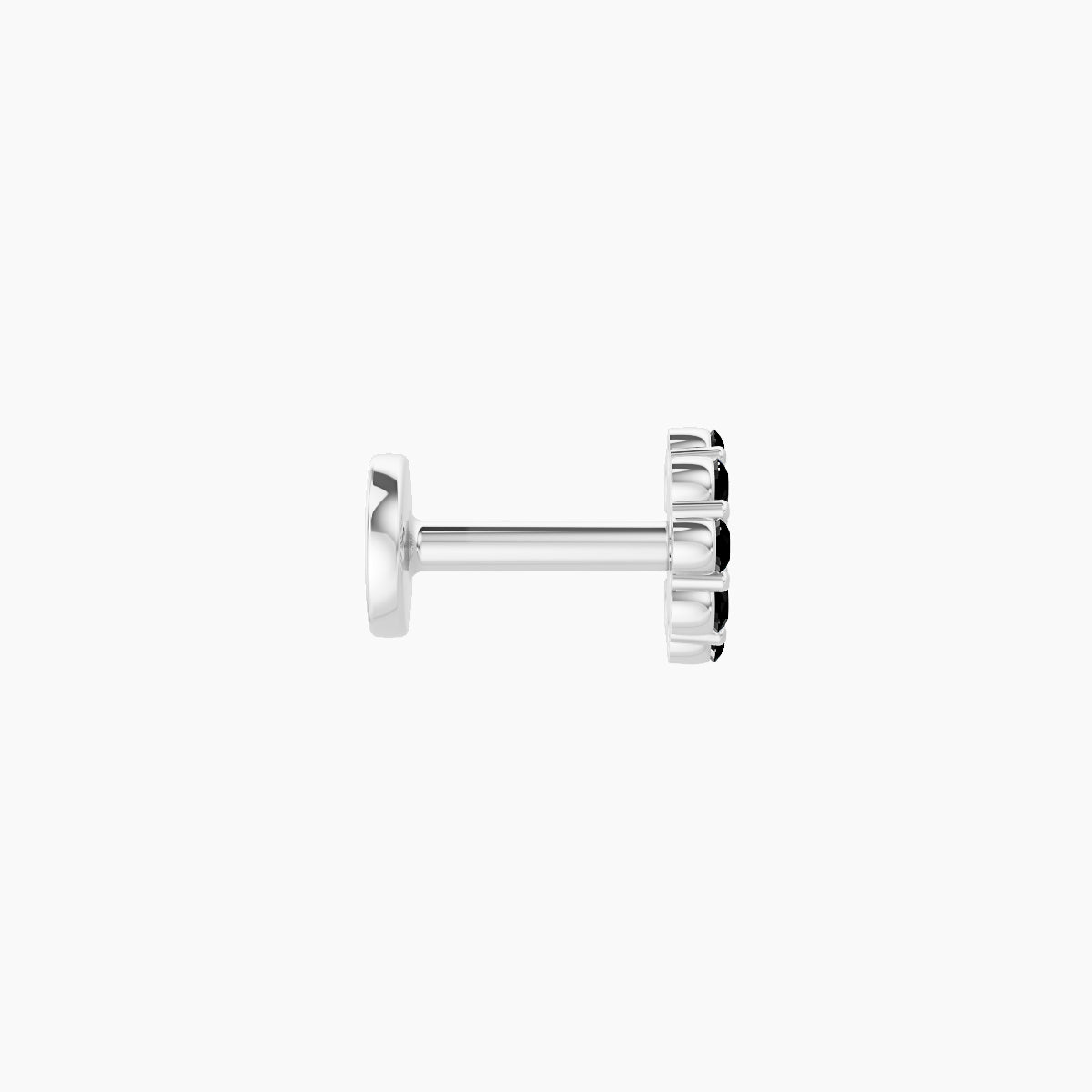 Luna | 18k White Gold 5 mm 4.5 mm Moon Black Diamond Piercing