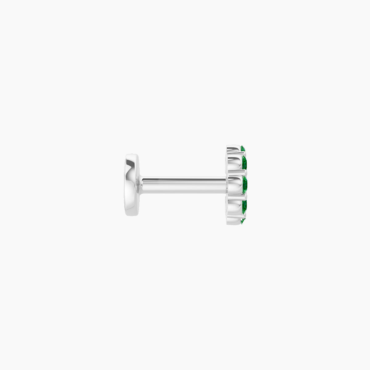 Luna | 18k White Gold 5 mm 4.5 mm Moon Emerald Piercing