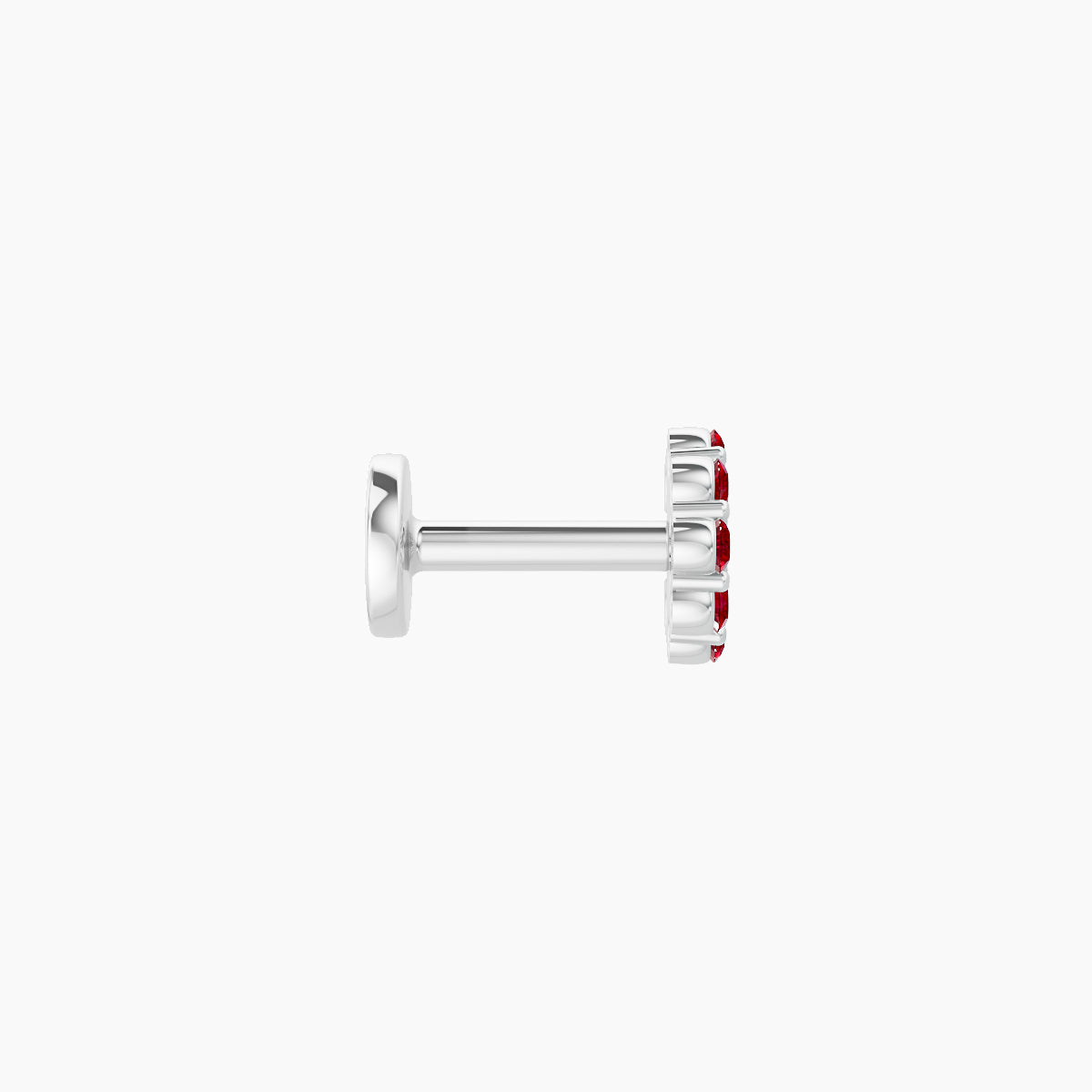 Luna | 18k White Gold 5 mm 4.5 mm Moon Ruby Piercing