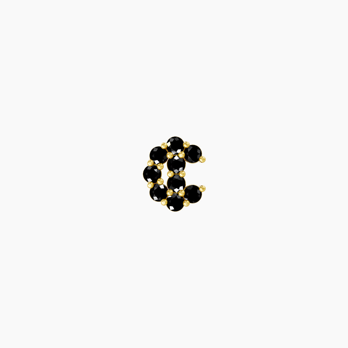 Luna | 18k Yellow Gold 5 mm 4.5 mm Moon Black Diamond Piercing