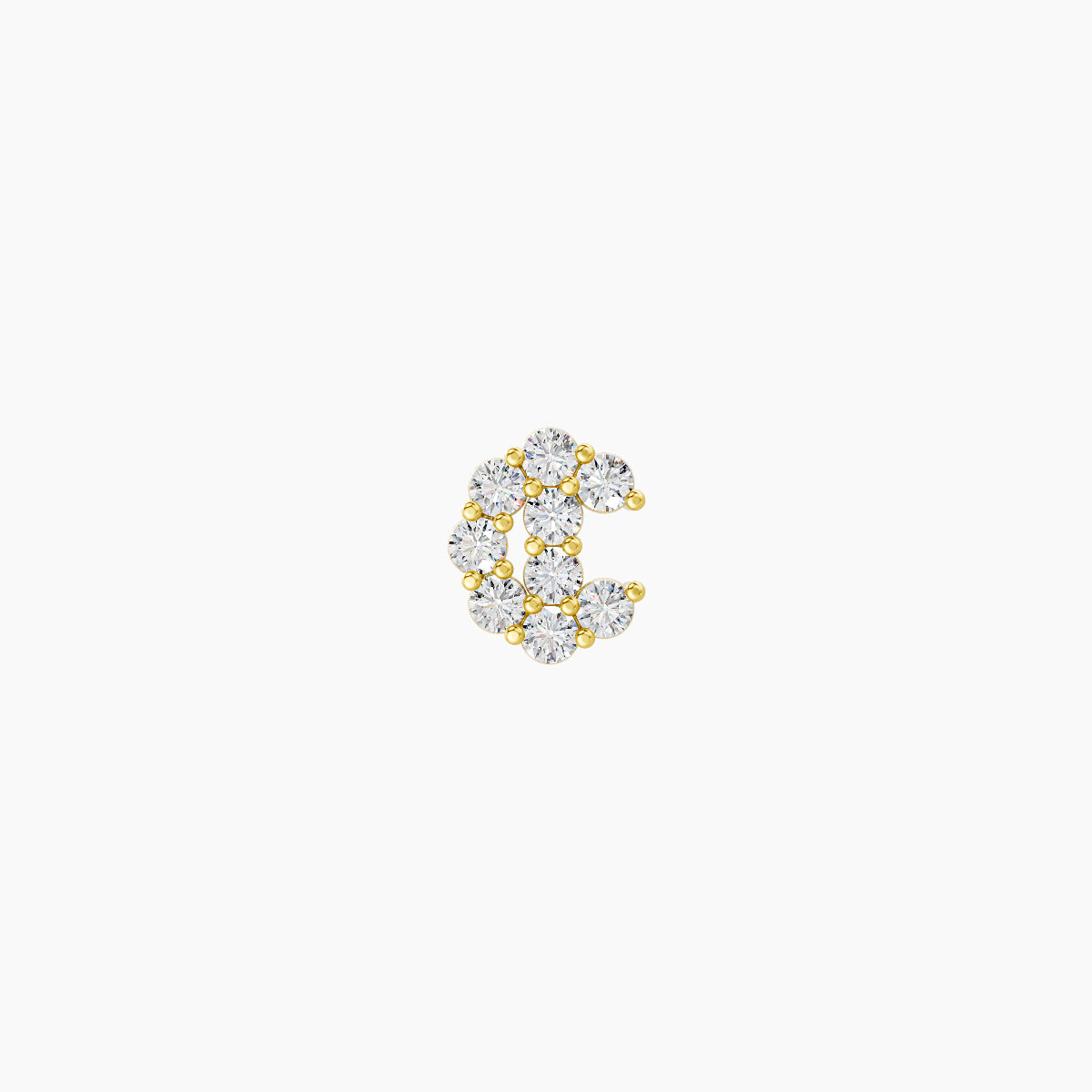 Luna | 18k Yellow Gold 4.5 mm 5 mm Moon Diamond Piercing