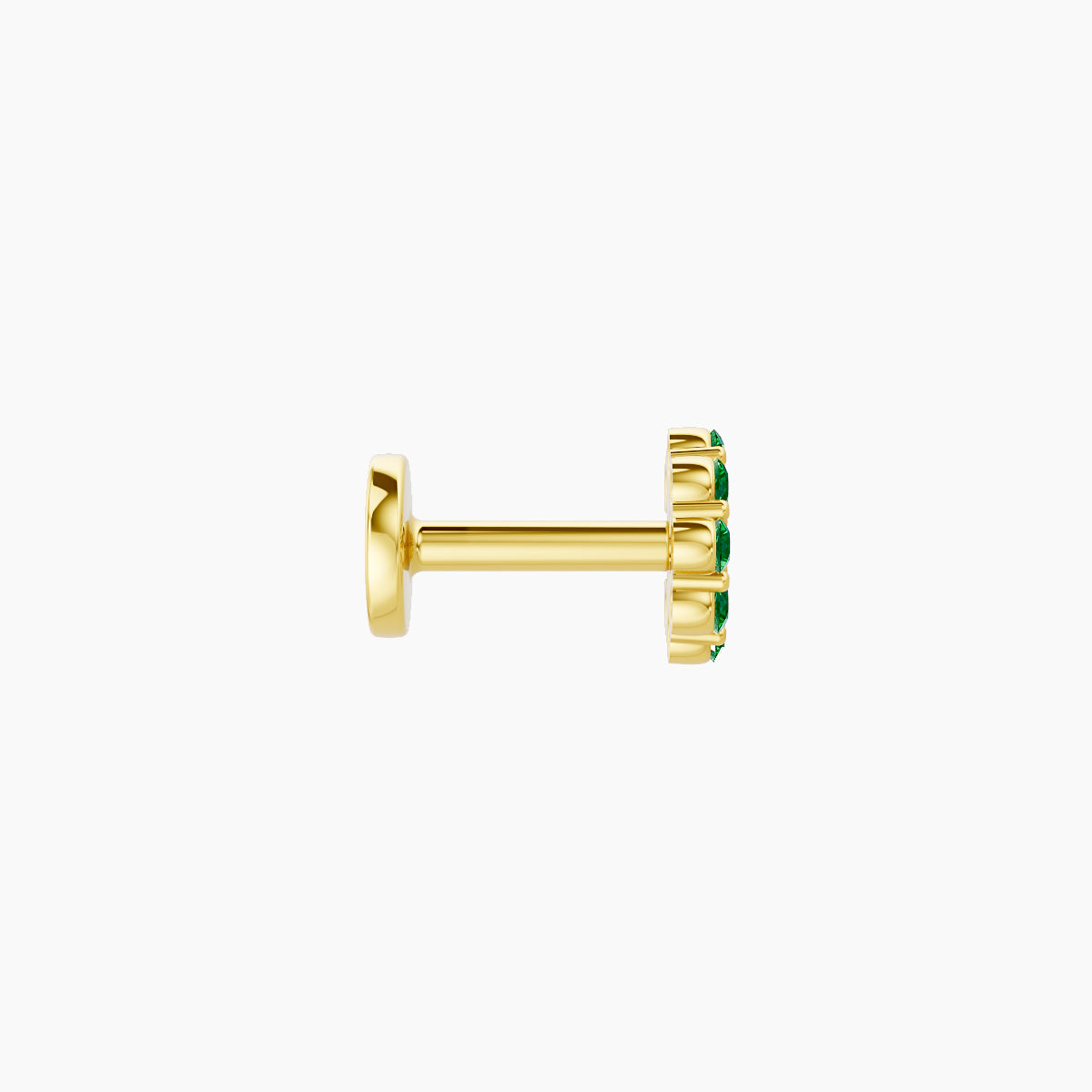 Luna | 18k Yellow Gold 5 mm 4.5 mm Moon Emerald Piercing