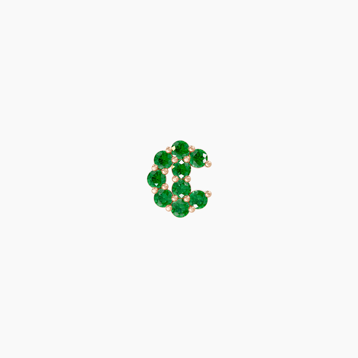 Luna | 18k Rose Gold 6.5 mm 4.5 mm Moon Emerald Piercing
