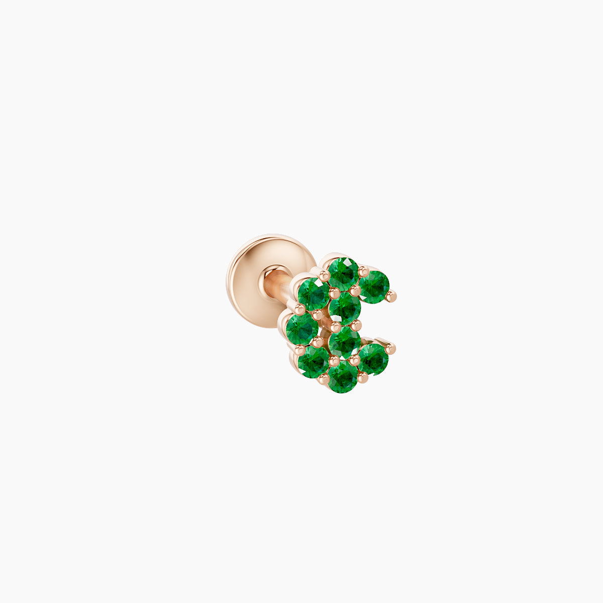 Luna | 18k Rose Gold 6.5 mm 4.5 mm Moon Emerald Piercing