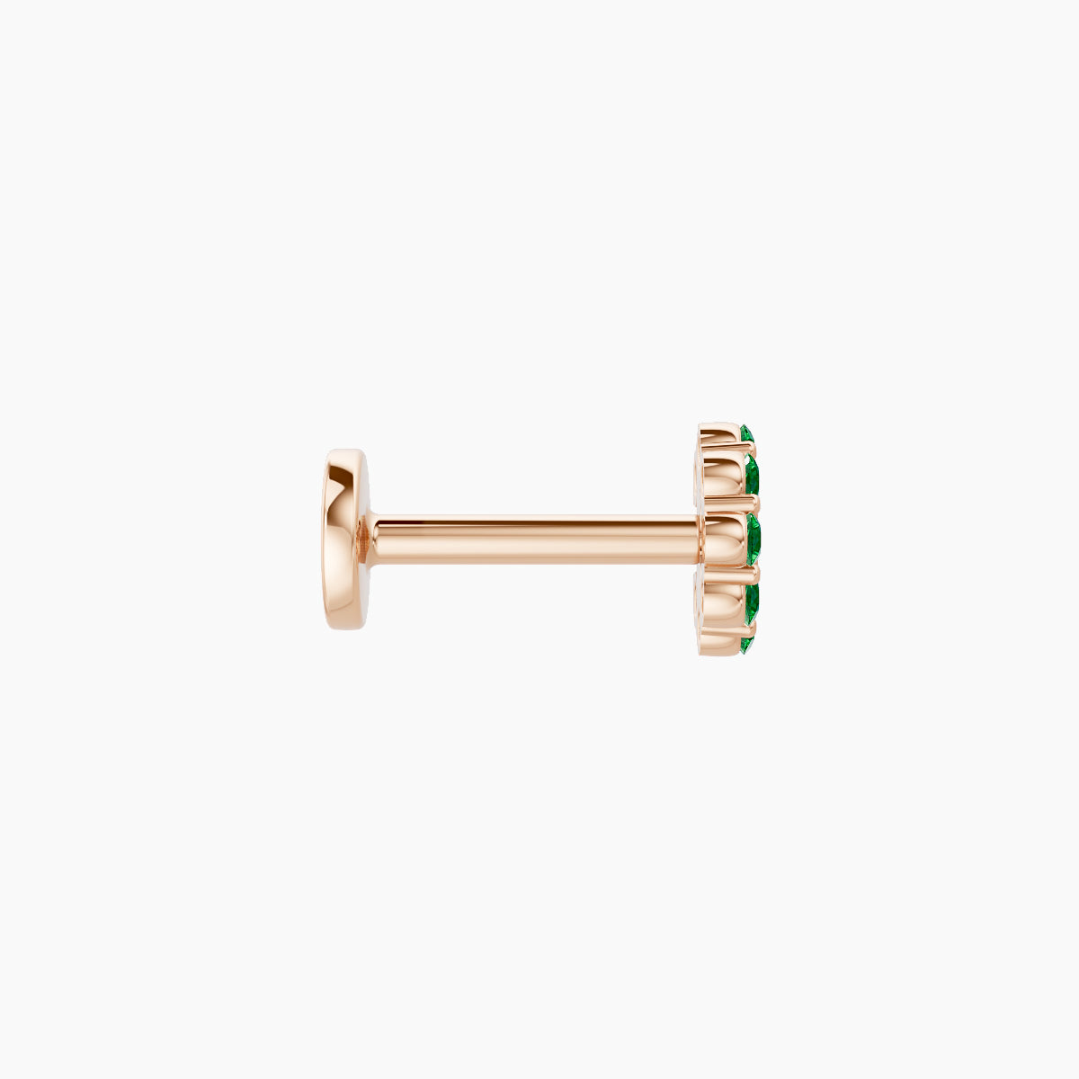 Luna | 18k Rose Gold 6.5 mm 4.5 mm Moon Emerald Piercing
