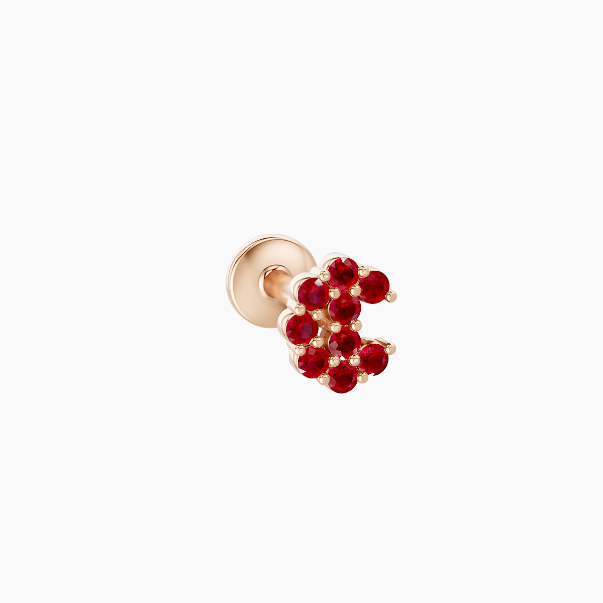Luna | 18k Rose Gold 6.5 mm 4.5 mm Moon Ruby Piercing