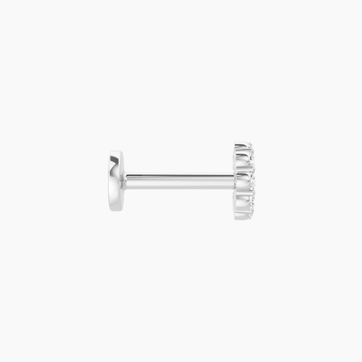 Luna | 18k White Gold 4.5 mm 6.5 mm Moon Diamond Piercing