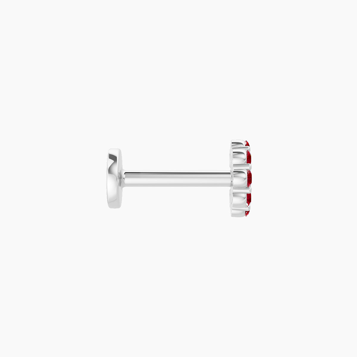 Luna | 18k White Gold 6.5 mm 4.5 mm Moon Ruby Piercing