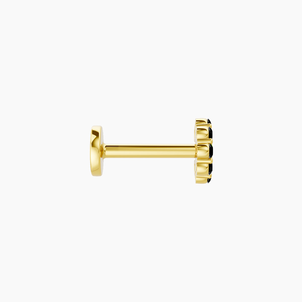 Luna | 18k Yellow Gold 6.5 mm 4.5 mm Moon Black Diamond Piercing