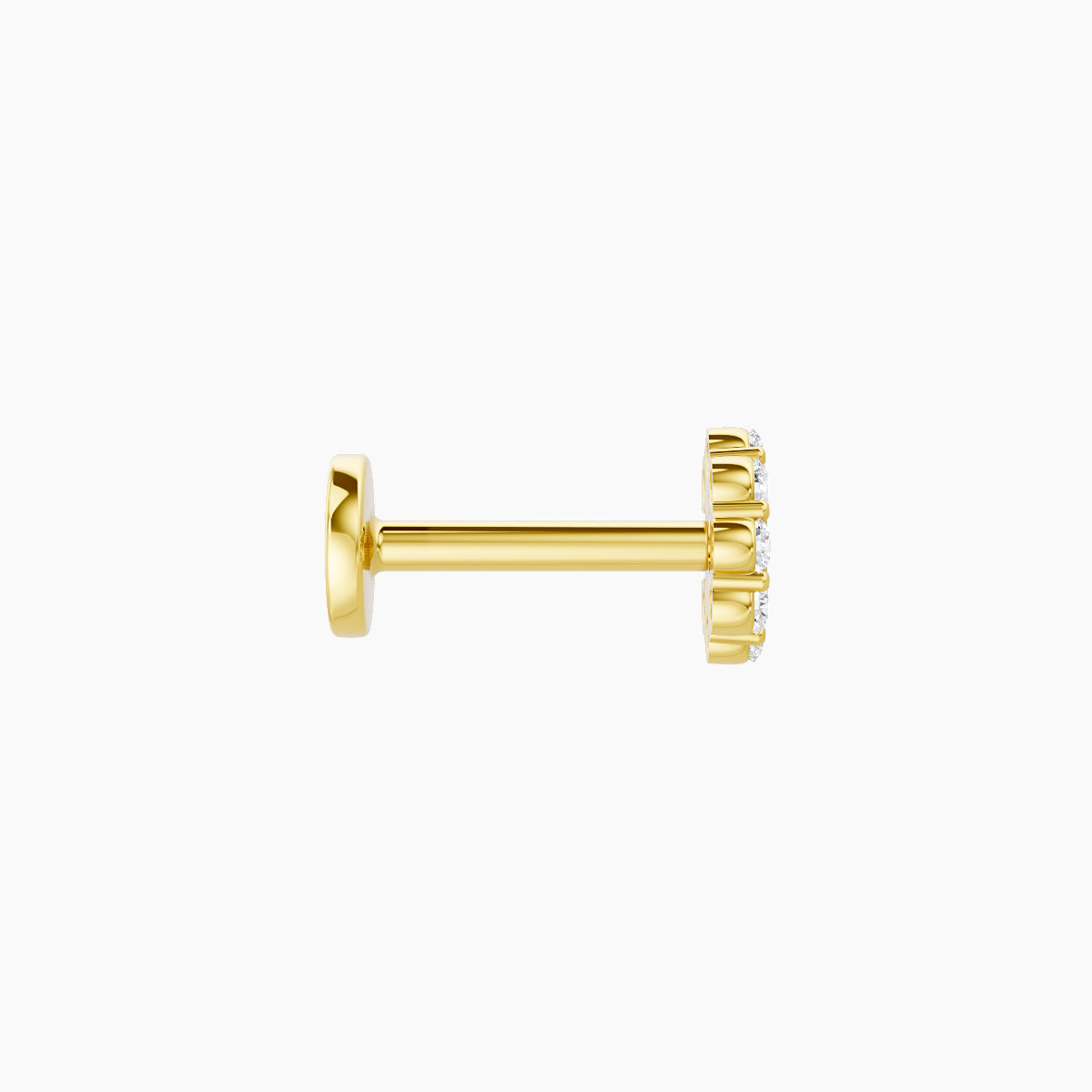 Luna | 18k Yellow Gold 4.5 mm 6.5 mm Moon Diamond Piercing