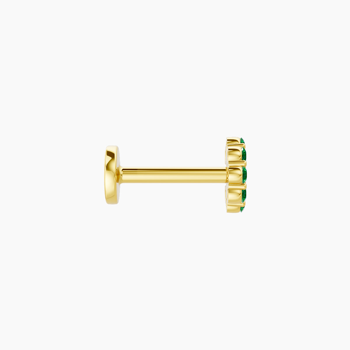 Luna | 18k Yellow Gold 6.5 mm 4.5 mm Moon Emerald Piercing