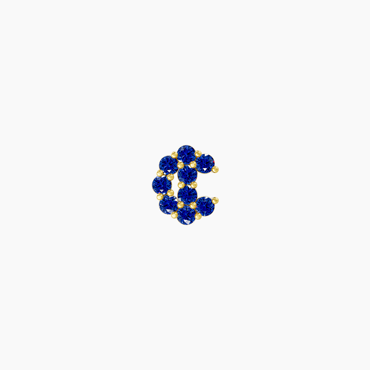 Luna | 18k Yellow Gold 6.5 mm 4.5 mm Moon Sapphire Piercing