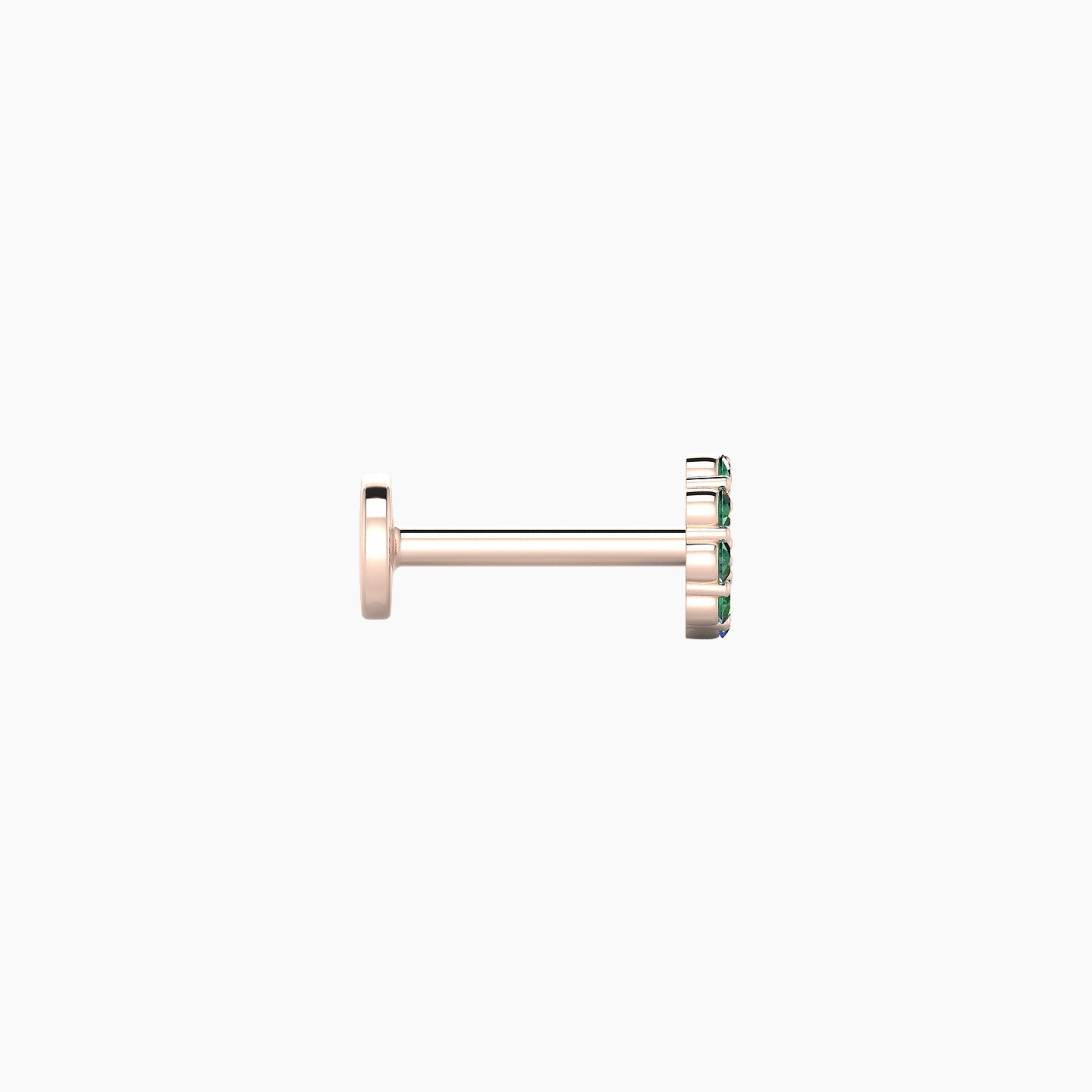 Luna | 18k Rose Gold 6.5 mm 4.5 mm Moon Emerald Piercing