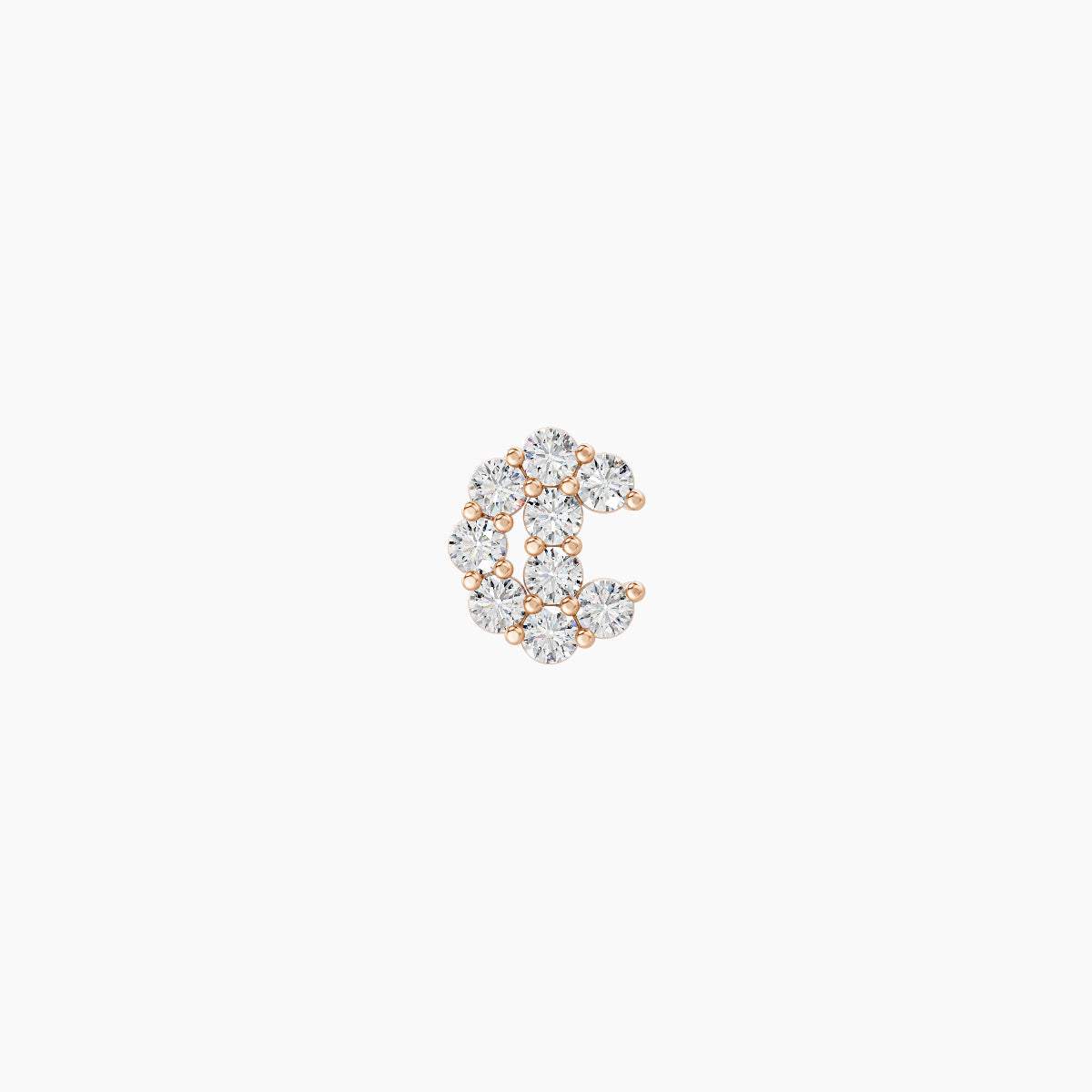 Luna | 18k Rose Gold 4.5 mm 8 mm Moon Diamond Piercing