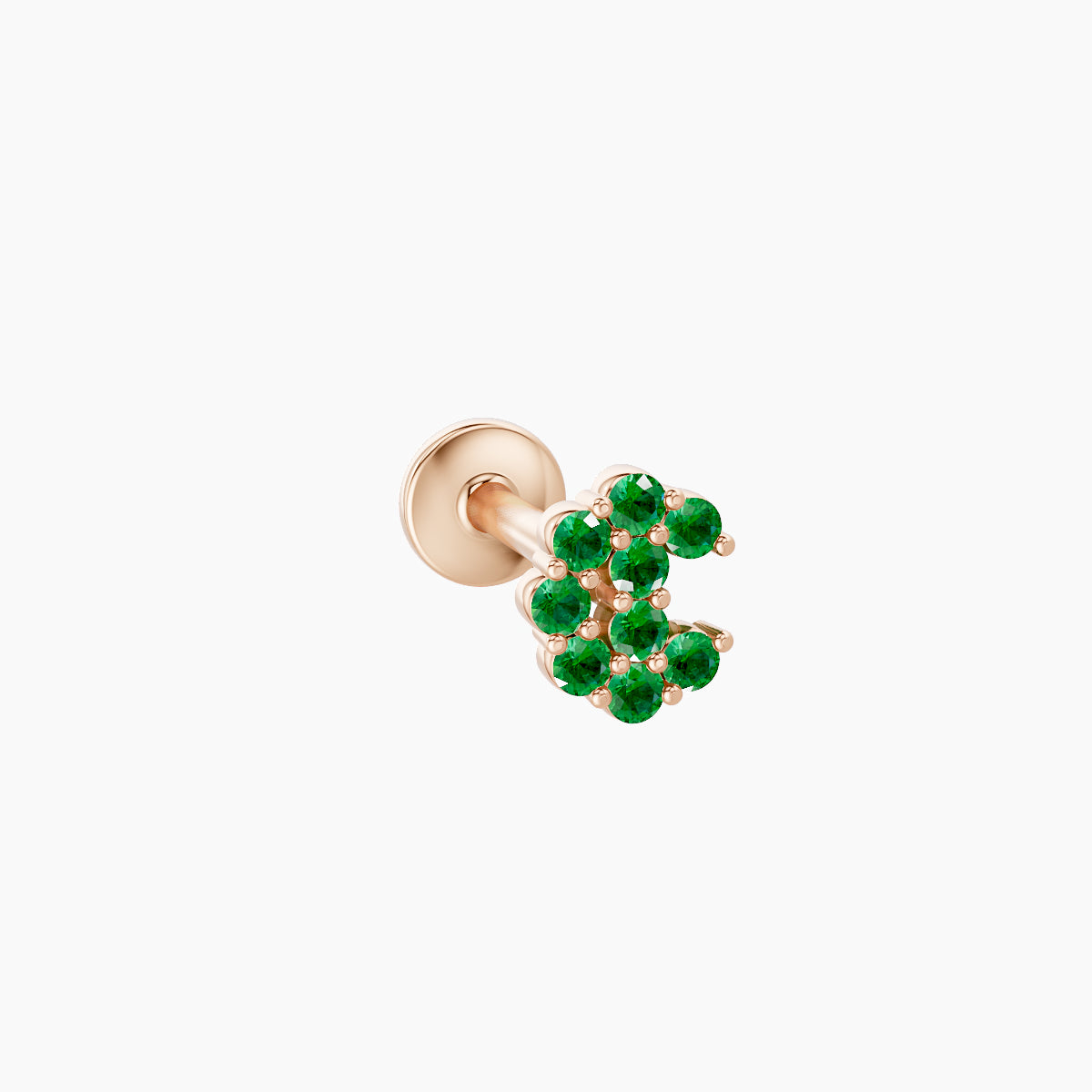 Luna | 18k Rose Gold 8 mm 4.5 mm Moon Emerald Piercing