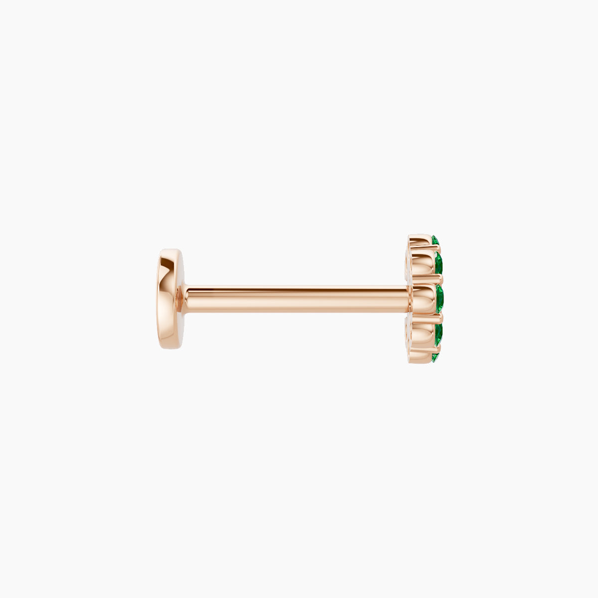 Luna | 18k Rose Gold 8 mm 4.5 mm Moon Emerald Piercing