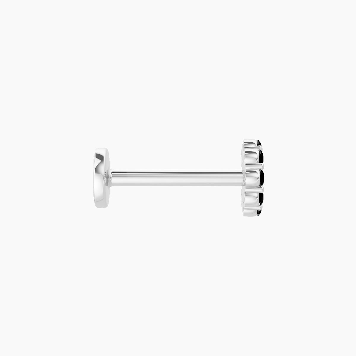 Luna | 18k White Gold 8 mm 4.5 mm Moon Black Diamond Piercing