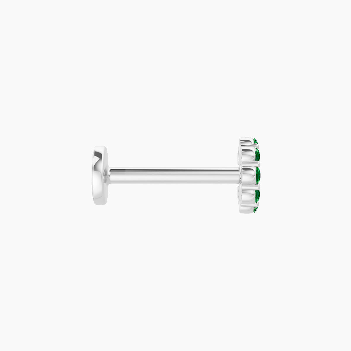 Luna | 18k White Gold 8 mm 4.5 mm Moon Emerald Piercing