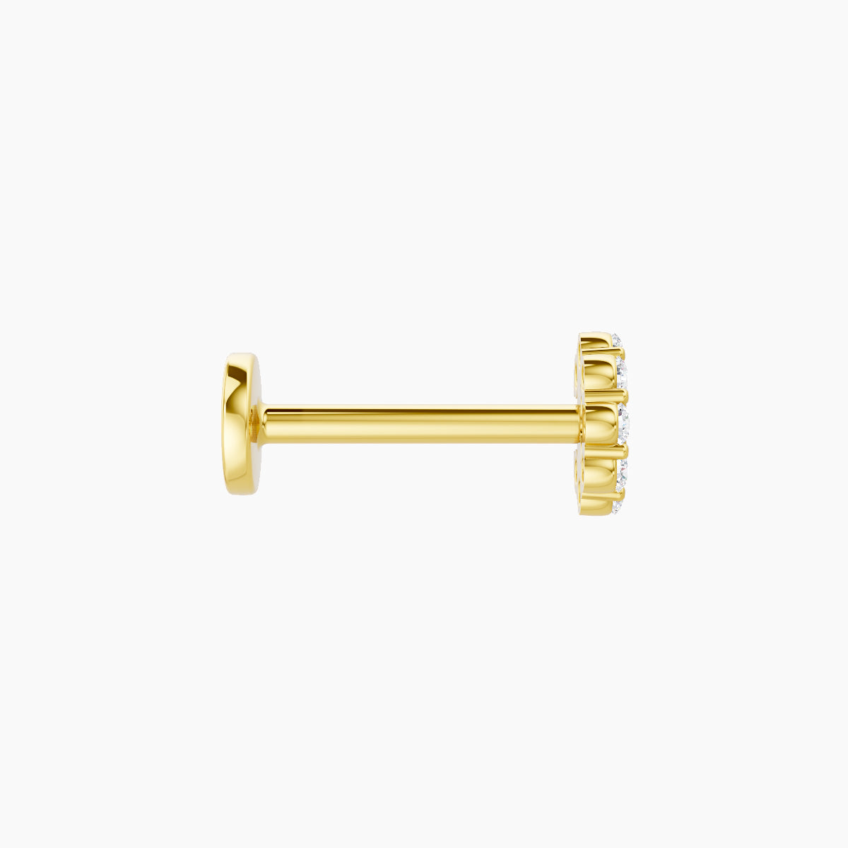 Luna | 18k Yellow Gold 4.5 mm 8 mm Moon Diamond Piercing