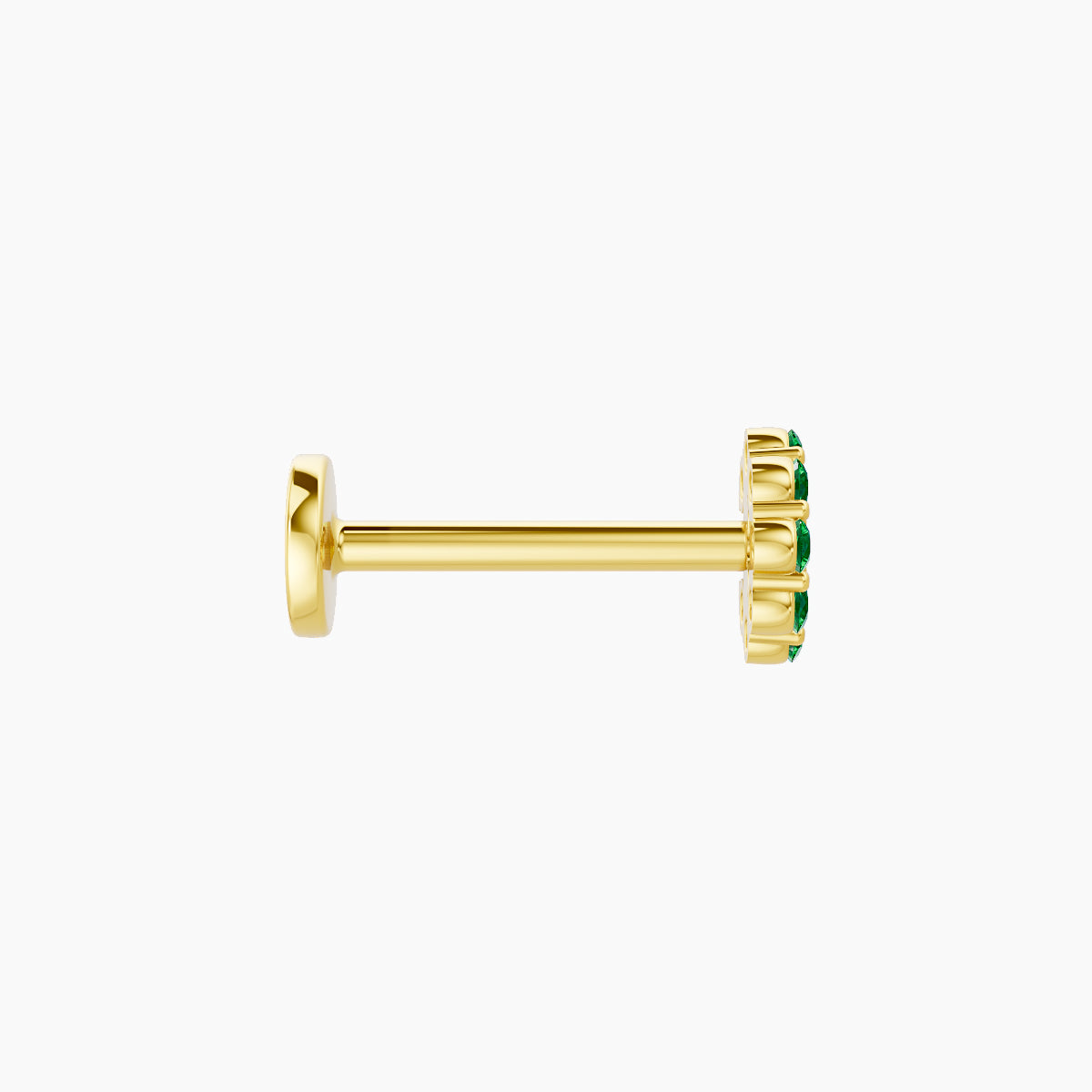 Luna | 18k Yellow Gold 8 mm 4.5 mm Moon Emerald Piercing