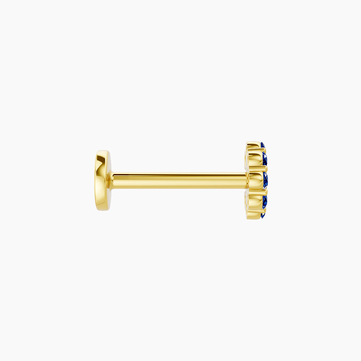 Luna | 18k Yellow Gold 8 mm 4.5 mm Moon Sapphire Piercing
