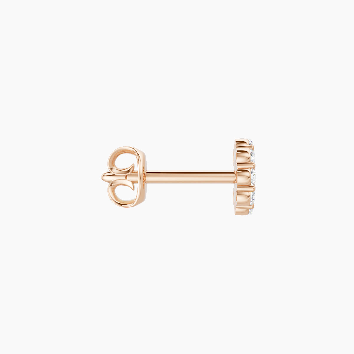 Luna | 18k Rose Gold 4.5 mm Moon Diamond Earring