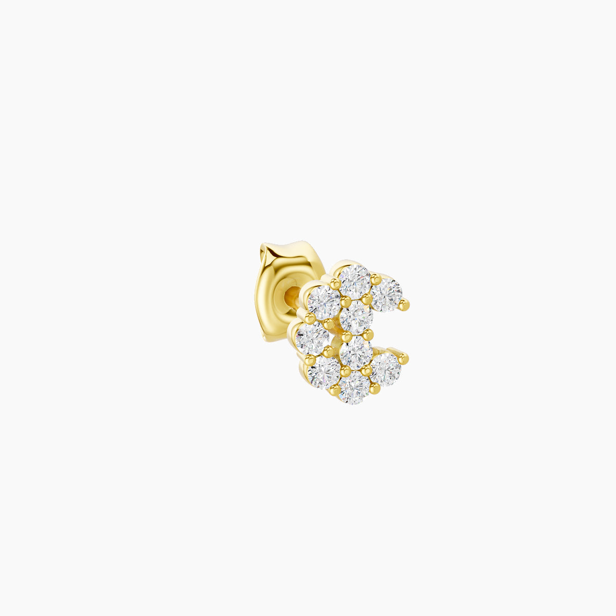 Luna | 18k Yellow Gold 4.5 mm Moon Diamond Earring