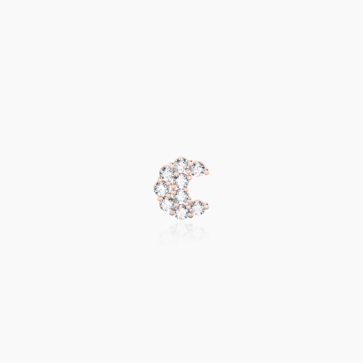 Luna | 18k Rose Gold 4.5 mm Moon Diamond Earring