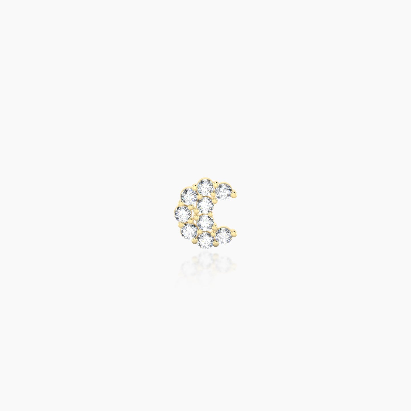 Luna | 18k Yellow Gold 4.5 mm Moon Diamond Earring