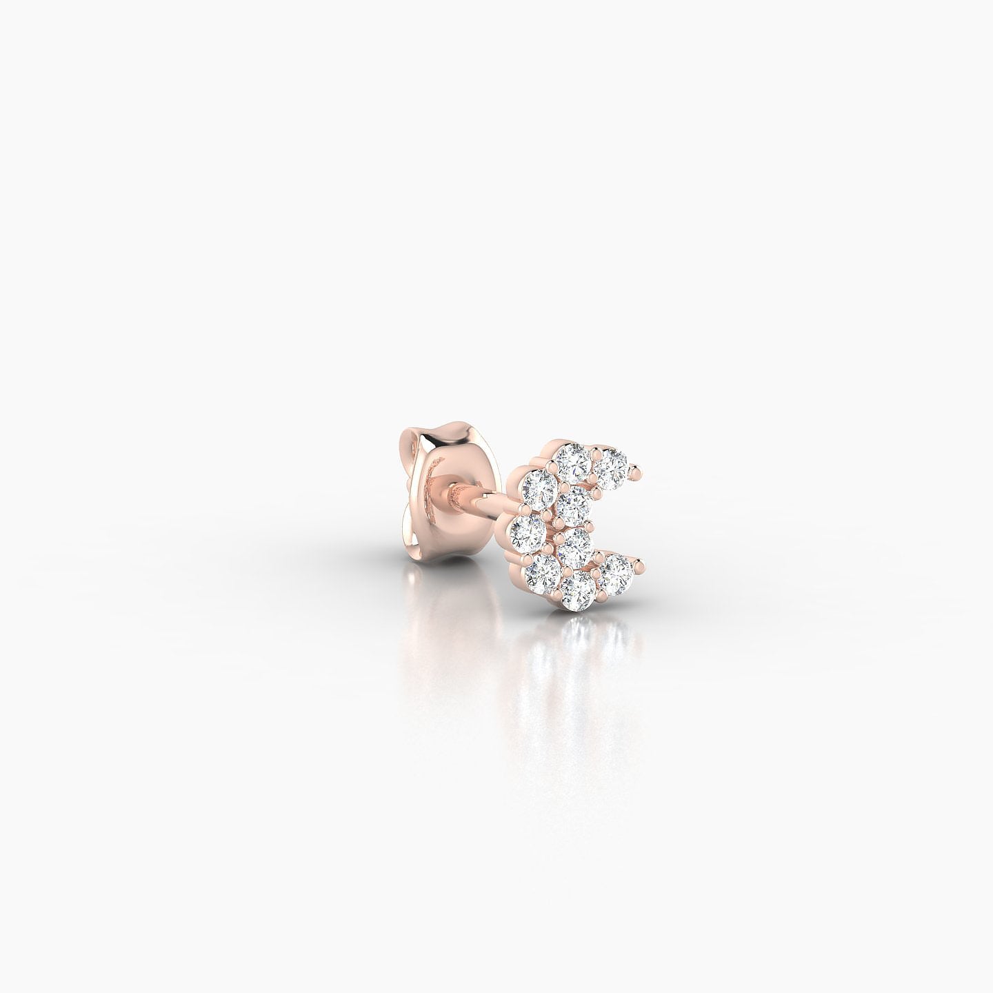 Luna | 18k Rose Gold 4.5 mm Moon Diamond Earring