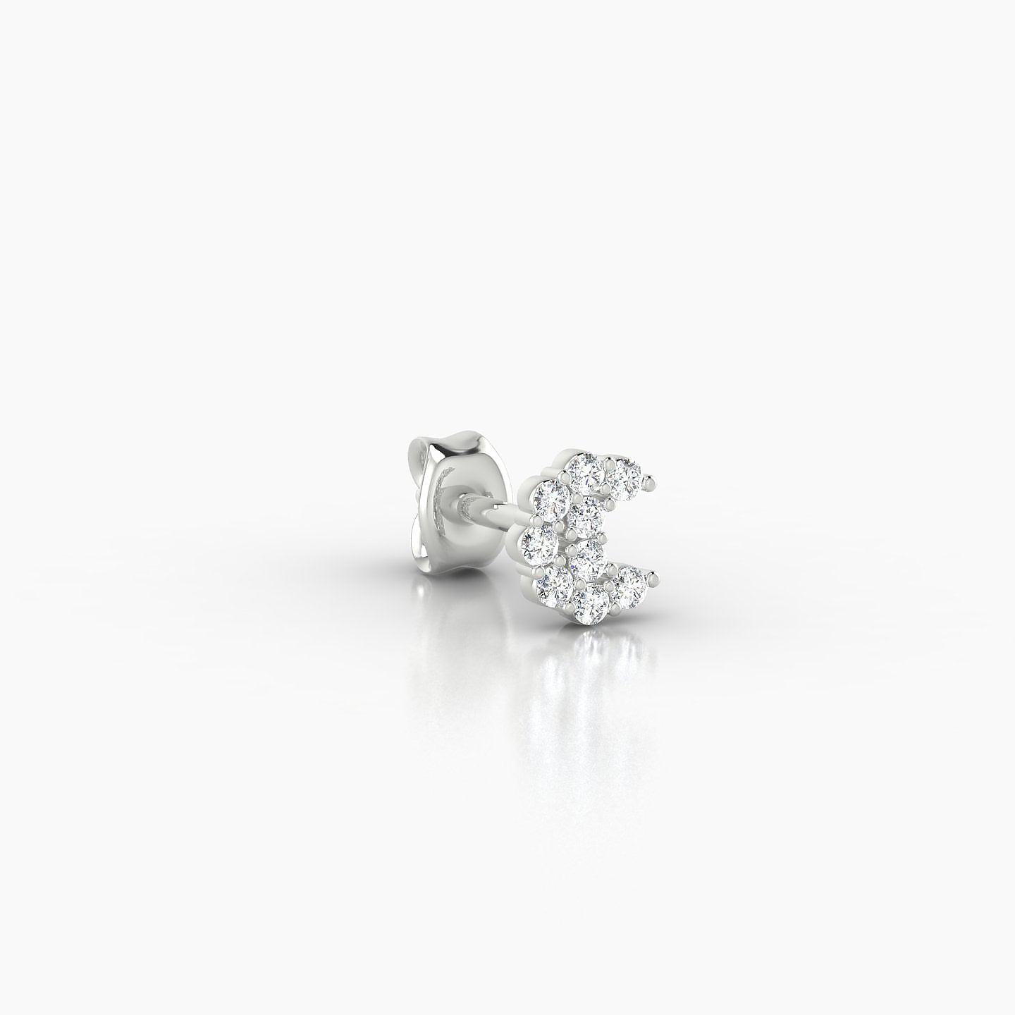 Luna | 18k White Gold 4.5 mm Moon Diamond Earring