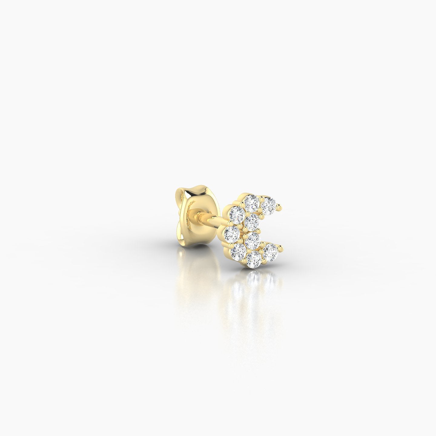 Luna | 18k Yellow Gold 4.5 mm Moon Diamond Earring