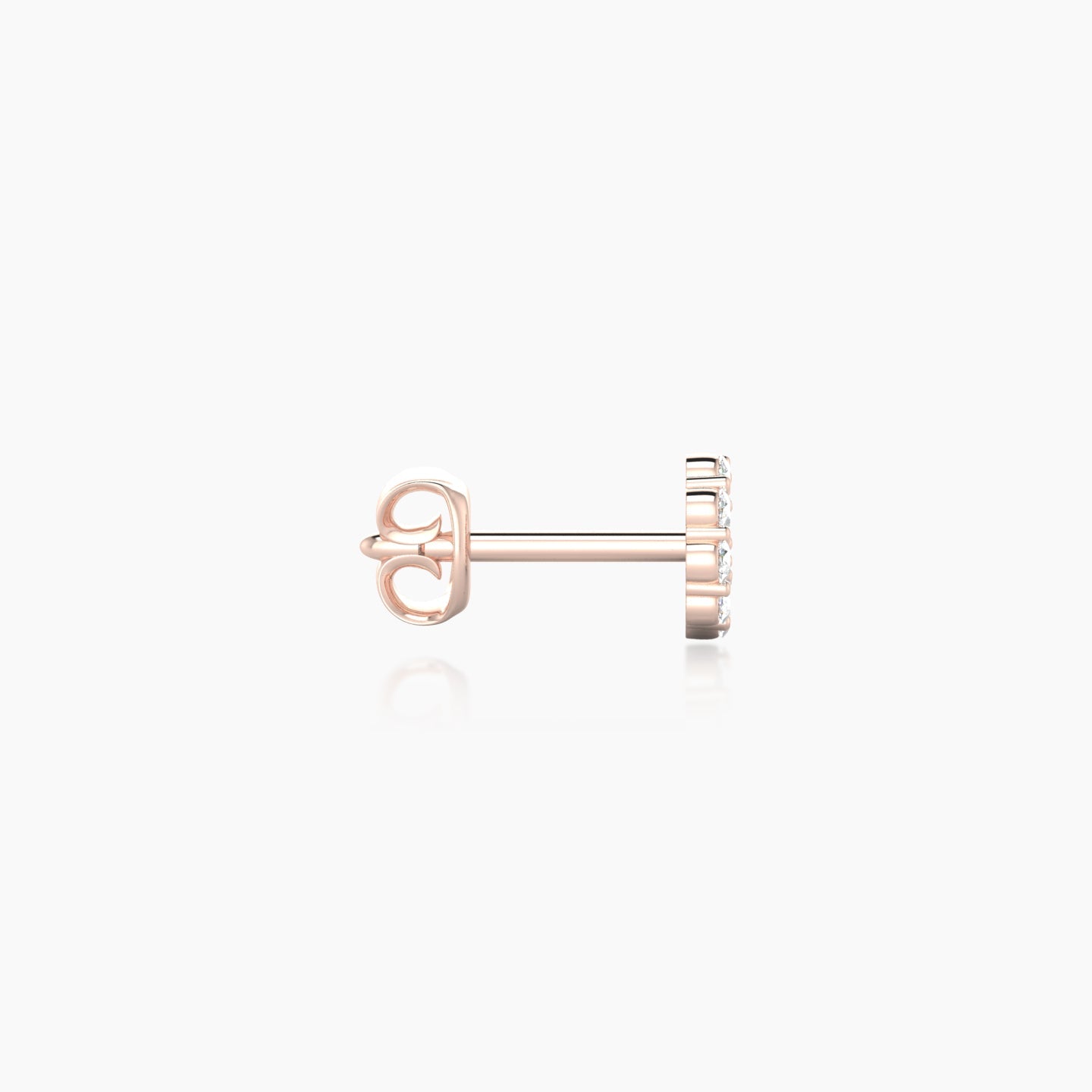 Luna | 18k Rose Gold 4.5 mm Moon Diamond Earring