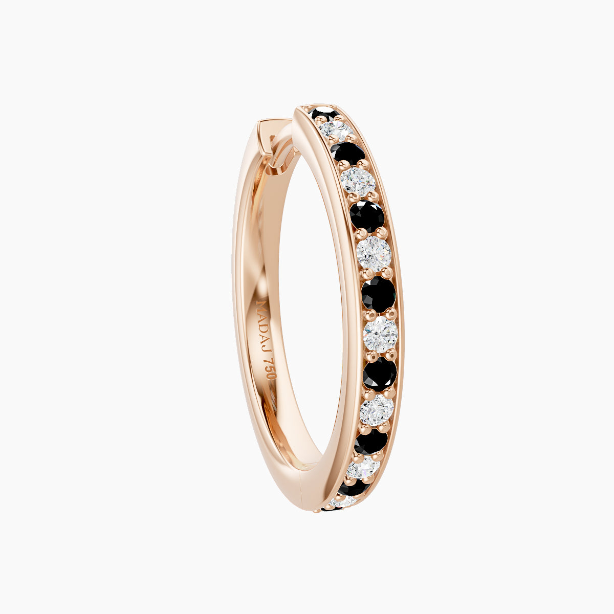 Lyssa | 18k Rose Gold 11 mm Black Diamond & Diamond Hoop Piercing