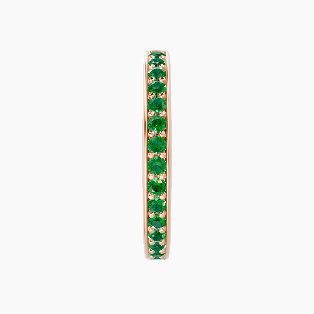 Lyssa | 18k Rose Gold 11 mm Emerald Hoop Piercing