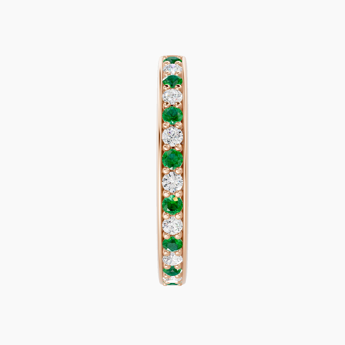 Lyssa | 18k Rose Gold 11 mm Emerald & Diamond Hoop Piercing