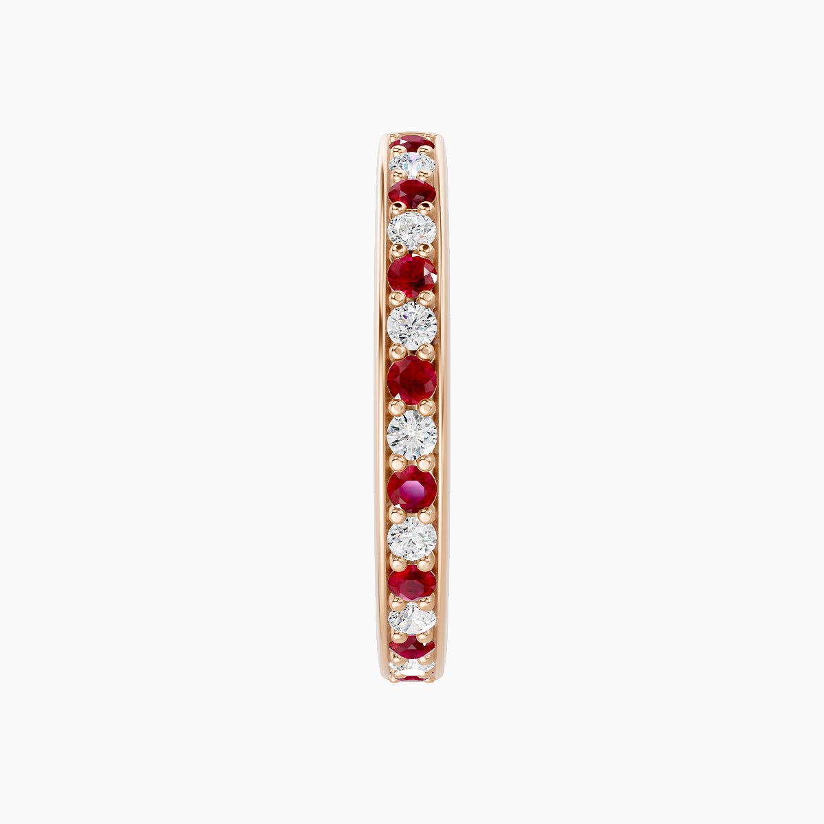 Lyssa | 18k Rose Gold 11 mm Ruby & Diamond Hoop Piercing