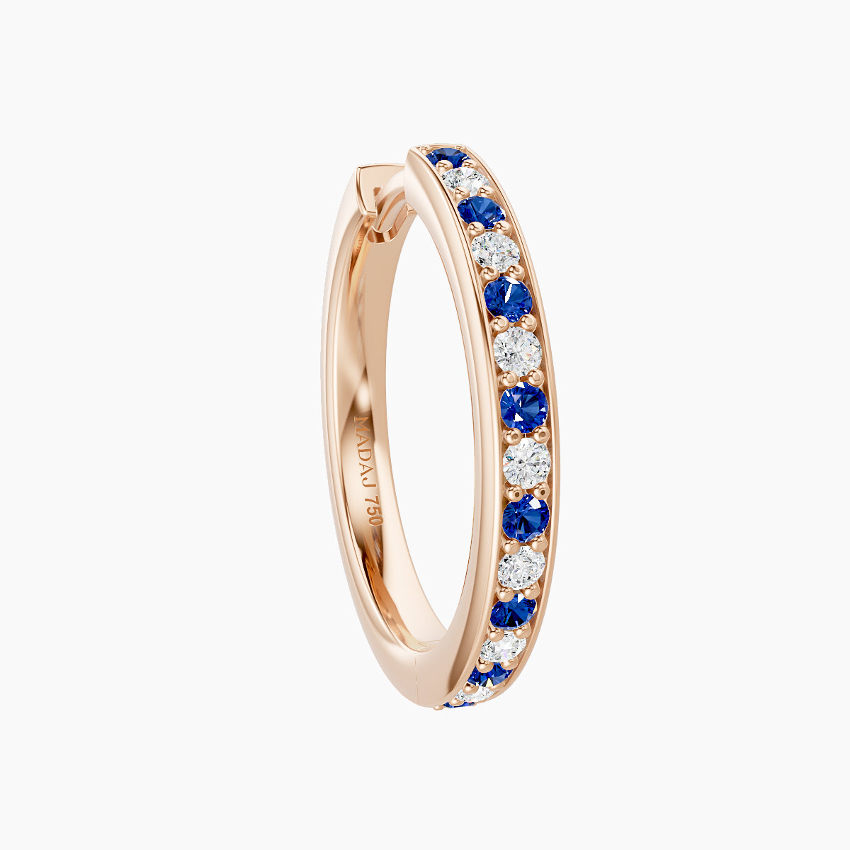Lyssa | 18k Rose Gold 11 mm Sapphire & Diamond Hoop Piercing