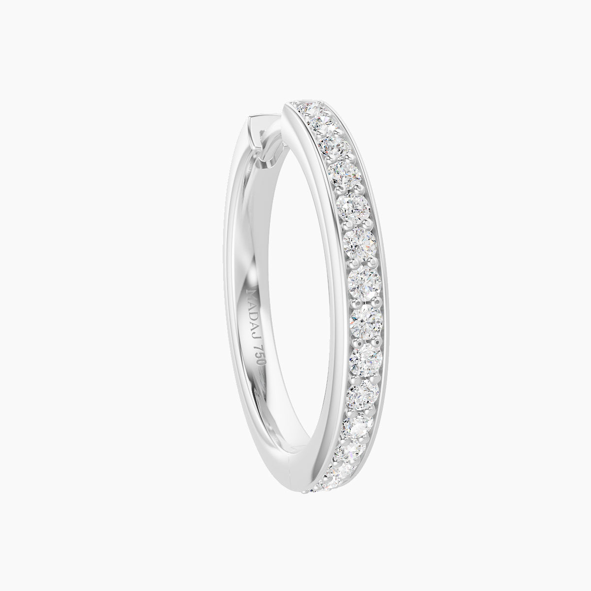 Lyssa | 18k White Gold 11 mm Diamond Hoop Piercing