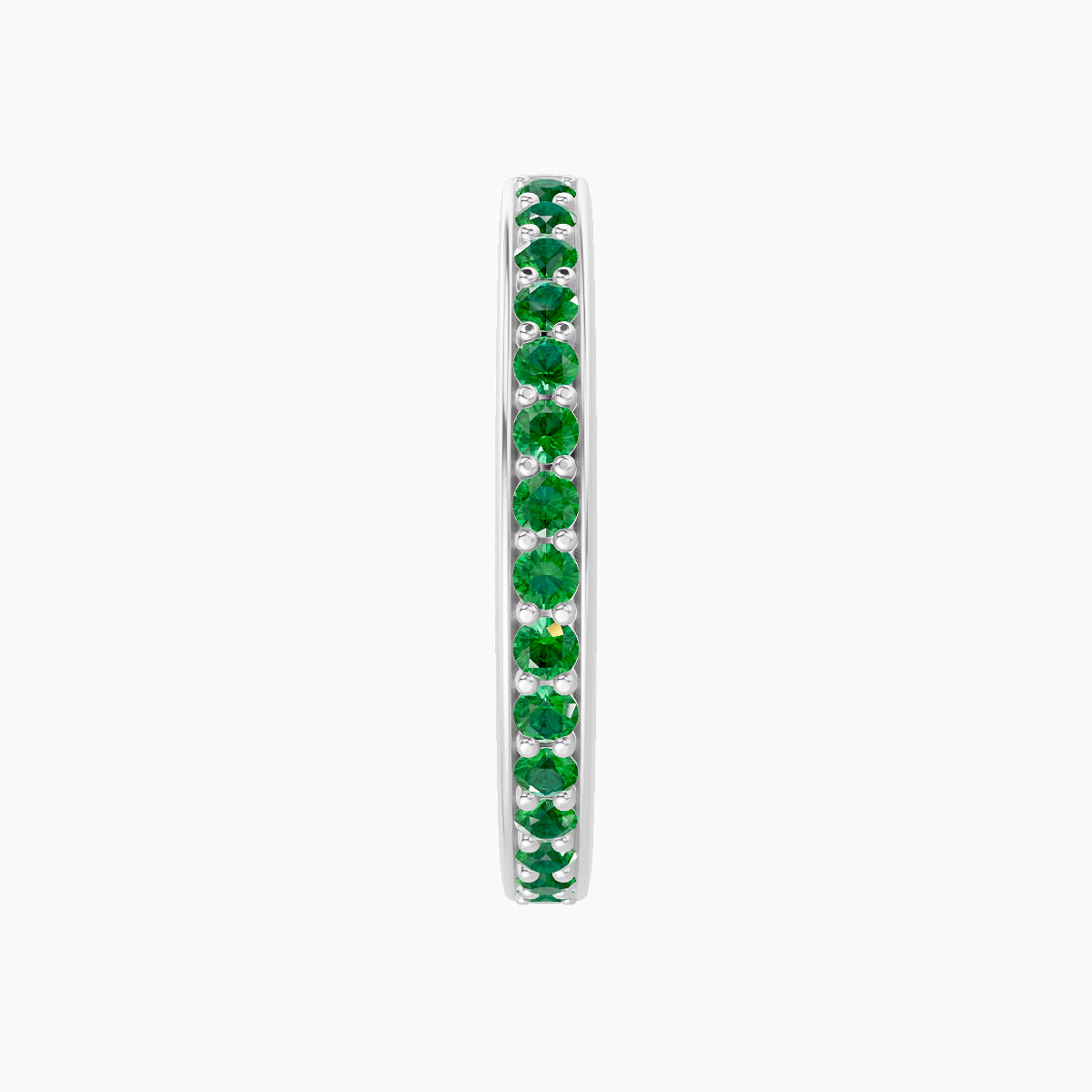Lyssa | 18k White Gold 11 mm Emerald Hoop Piercing