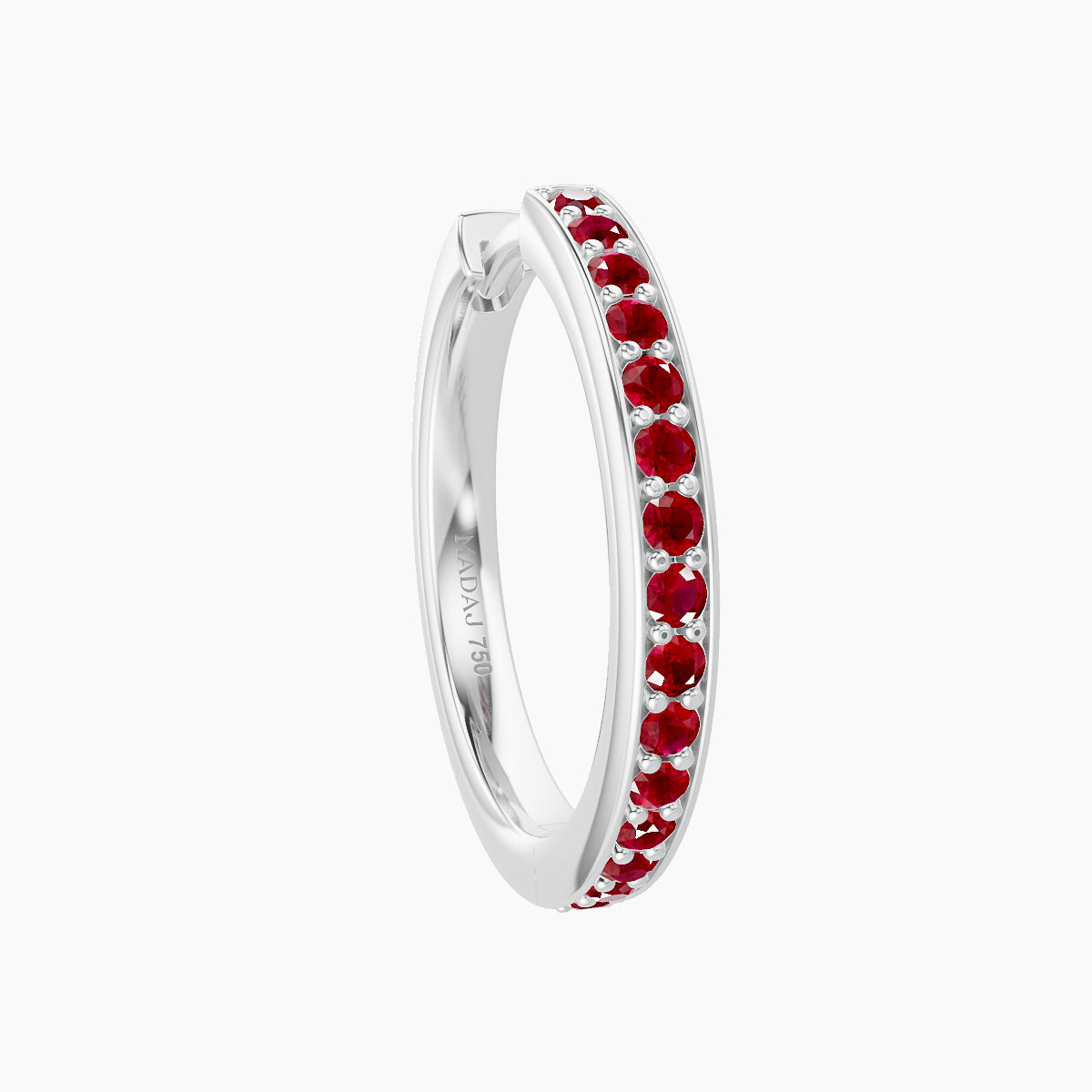 Lyssa | 18k White Gold 11 mm Ruby Hoop Piercing