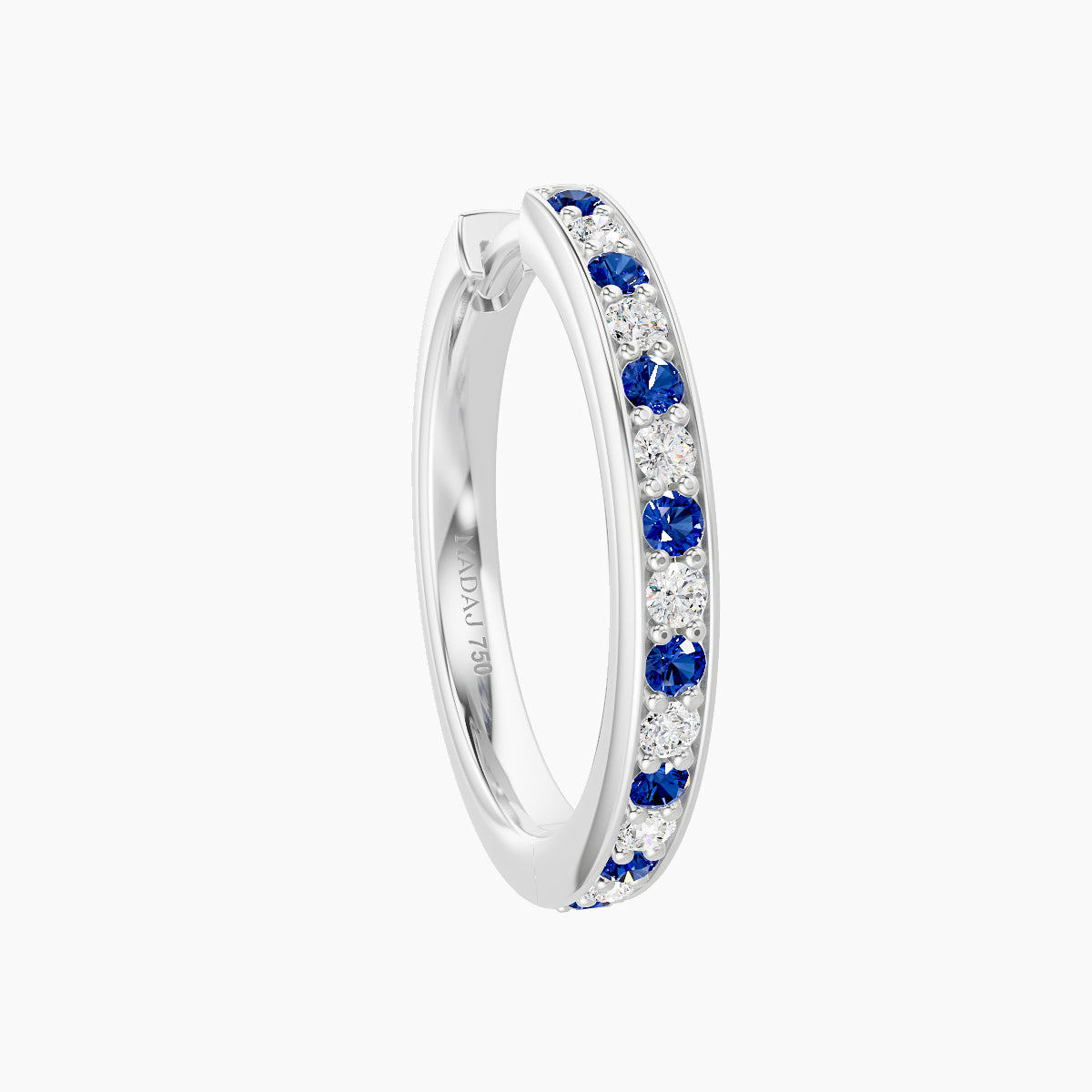 Lyssa | 18k White Gold 11 mm Sapphire & Diamond Hoop Piercing