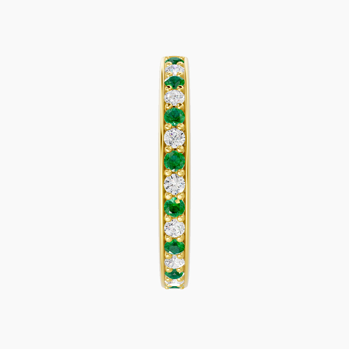 Lyssa | 18k Yellow Gold 11 mm Emerald & Diamond Hoop Piercing