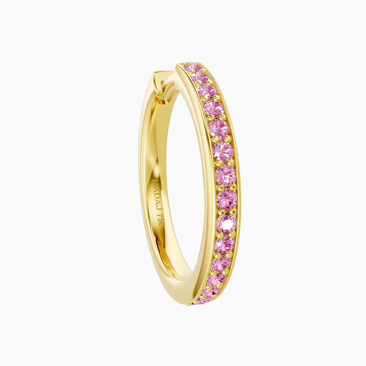 Lyssa | 18k Yellow Gold 11 mm Pink Sapphire Hoop Piercing