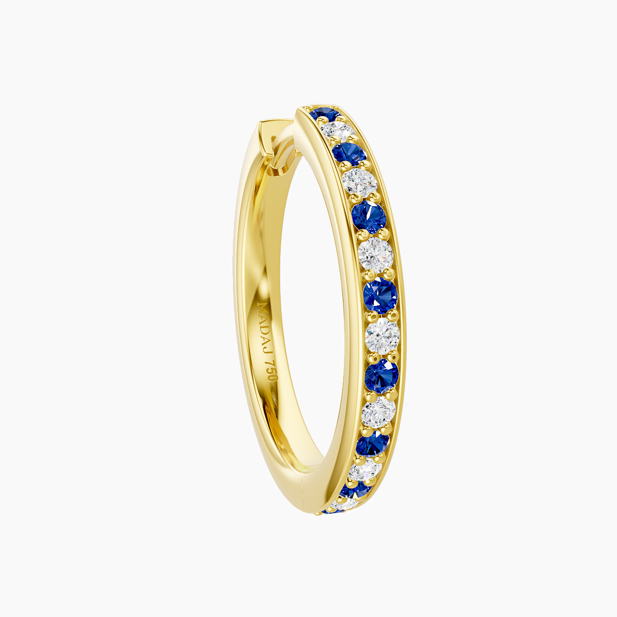 Lyssa | 18k Yellow Gold 11 mm Sapphire & Diamond Hoop Piercing