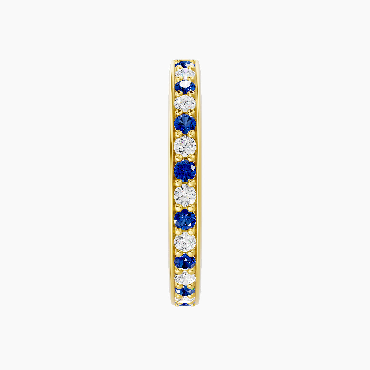 Lyssa | 18k Yellow Gold 11 mm Sapphire & Diamond Hoop Piercing