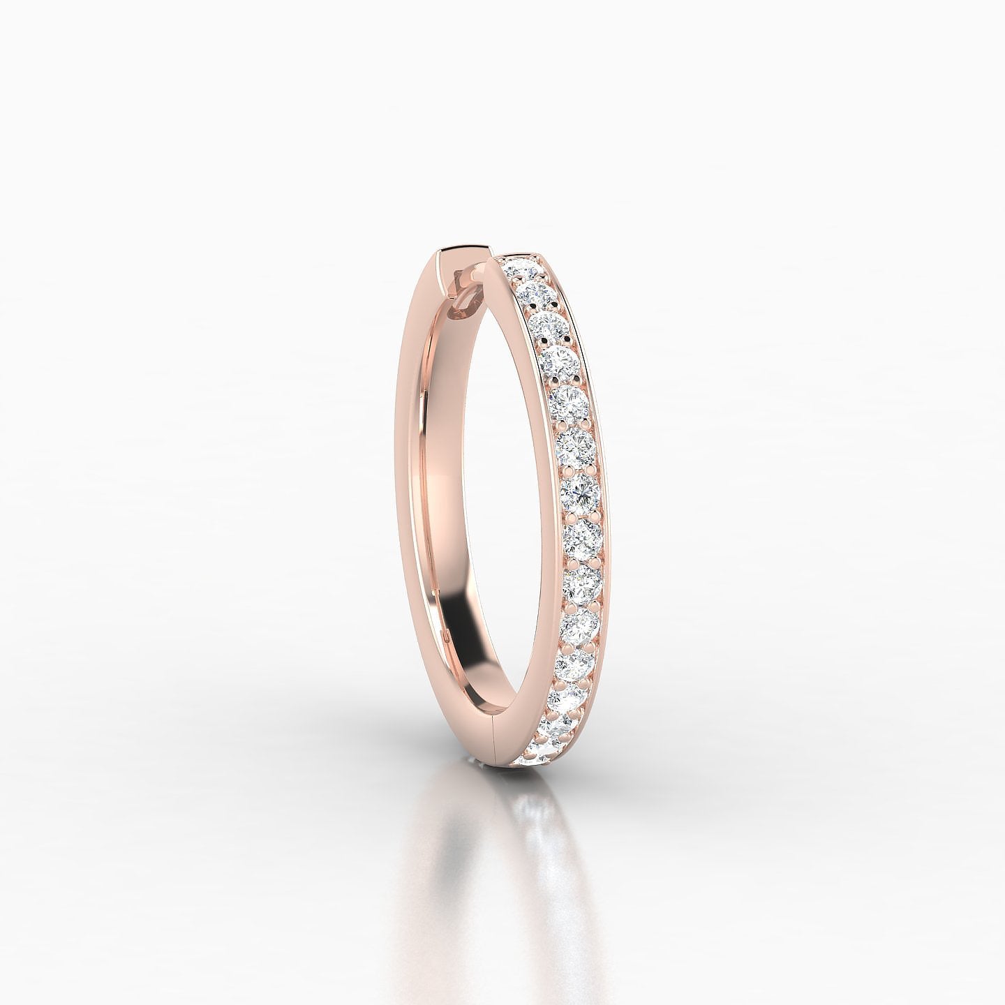 Lyssa | 18k Rose Gold 11 mm Diamond Hoop Piercing