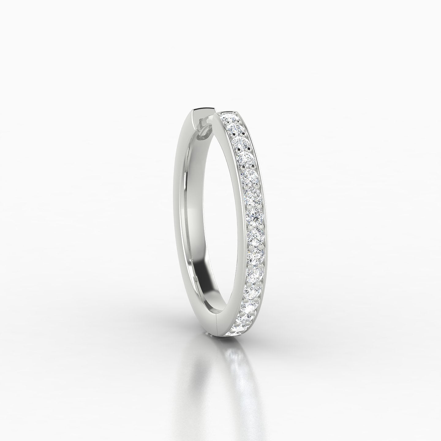 Lyssa | 18k White Gold 11 mm Diamond Hoop Piercing